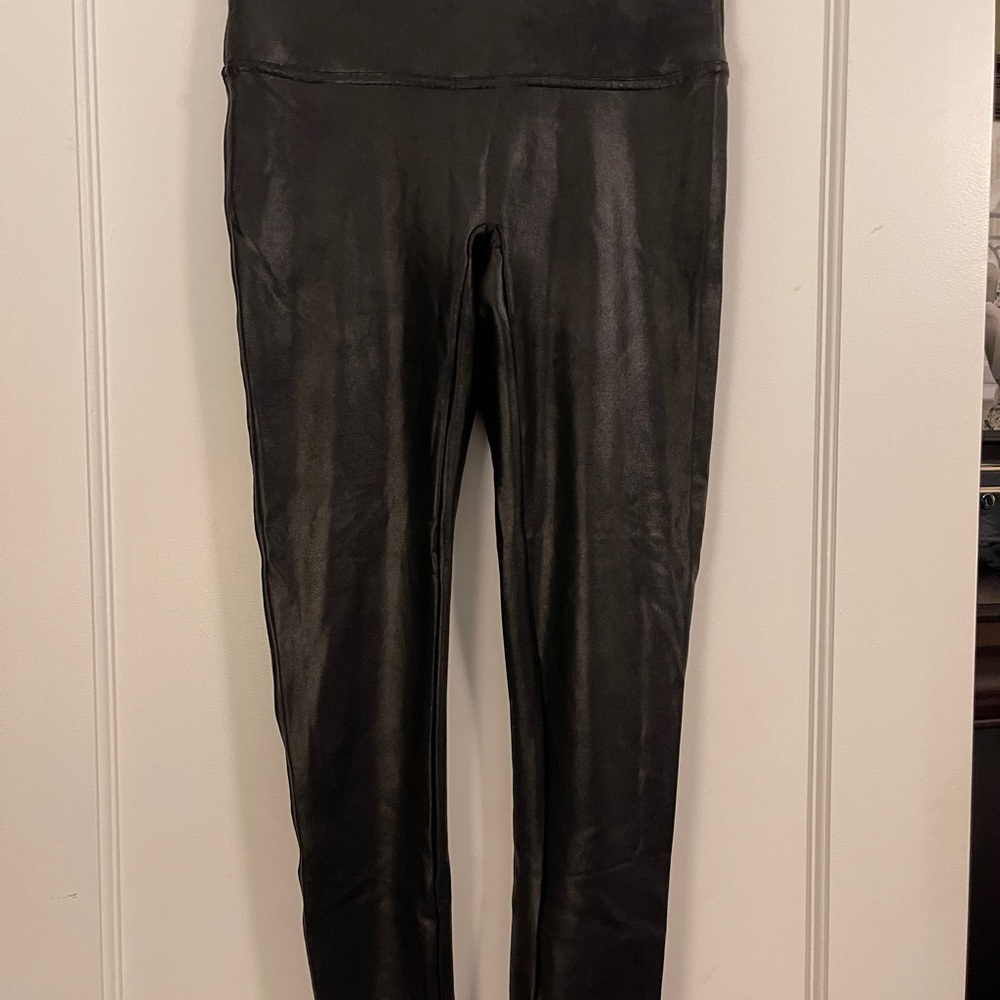 SPANX Black Faux Leather Leggings